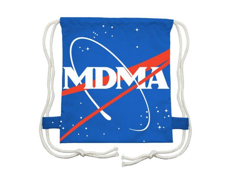 MDMA with NASA theme Drawstring Bag