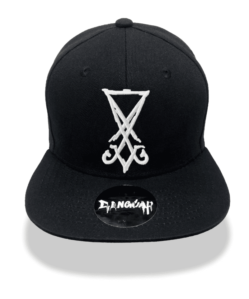 White Lucifer Sigil 3D Embroidery Snapback Cap