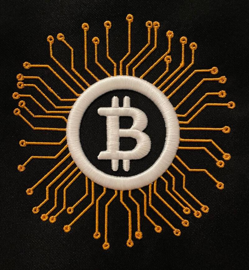 BTC-Bitcoin Logo 3D Embroidered T-shirt - Image 2