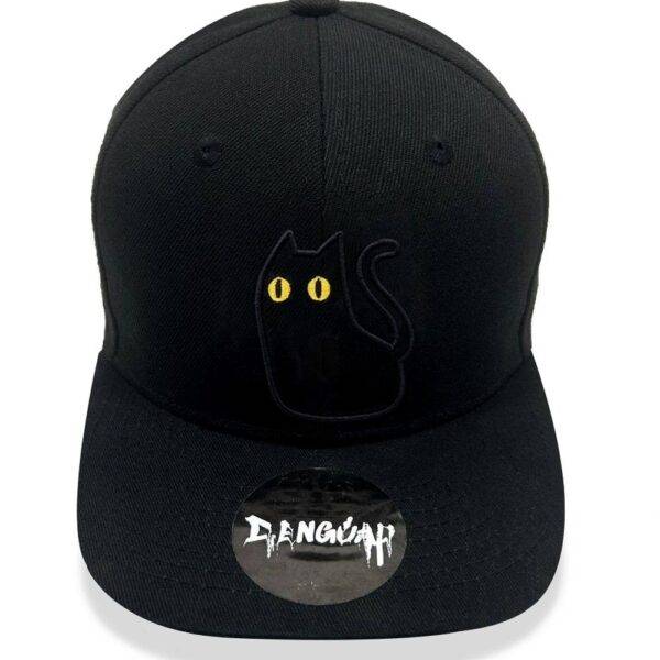 Cool looking Black Cat Starring Premium Black Cap