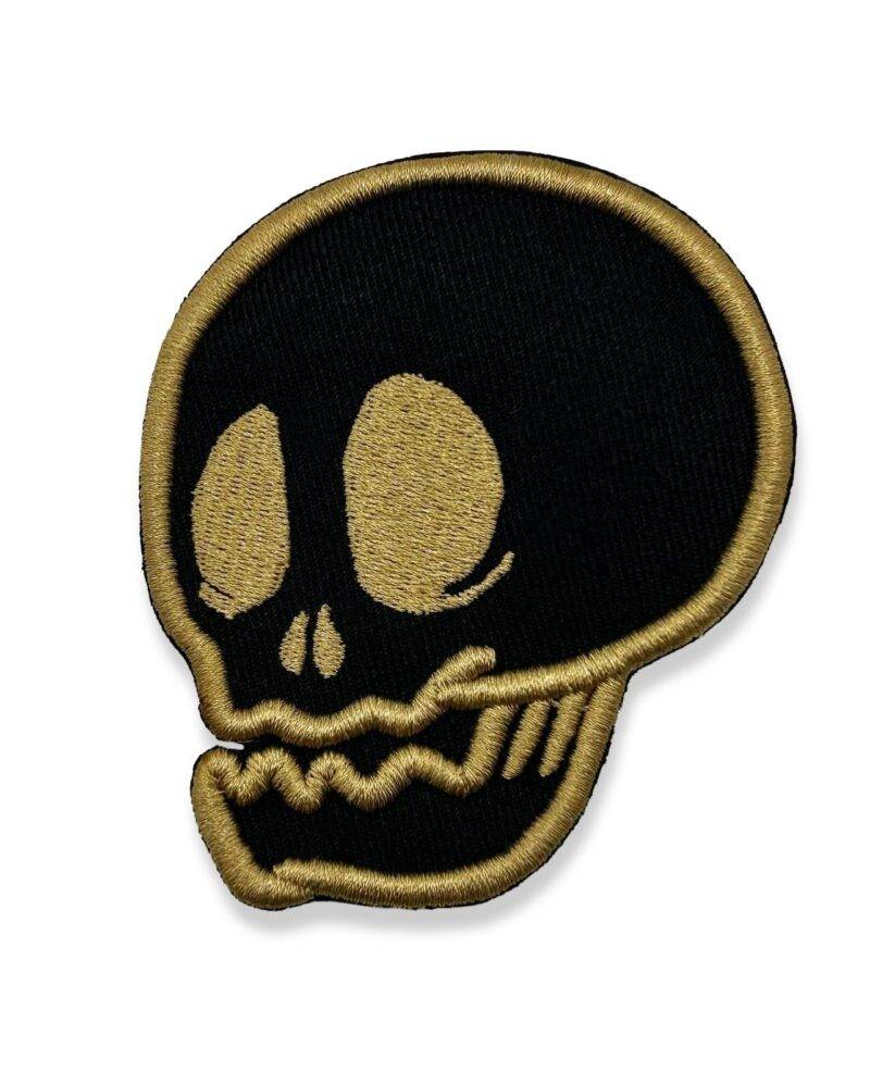 Golden Skull 3D Embroidered Patch