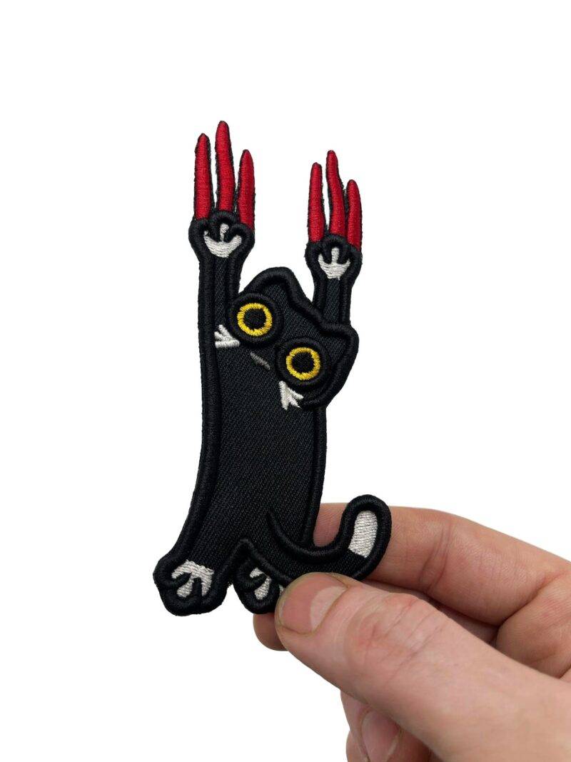 Black Cat Paws 3D Embroidered Patch - รูปภาพ 2