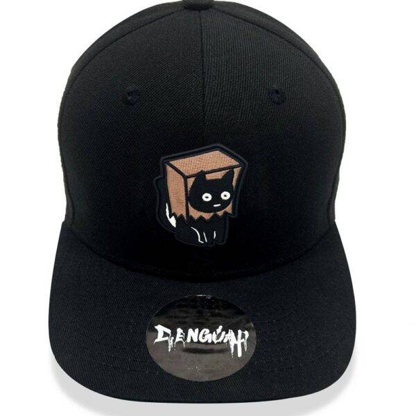 Cat in Bag 3D Embroidered Snapback Cap