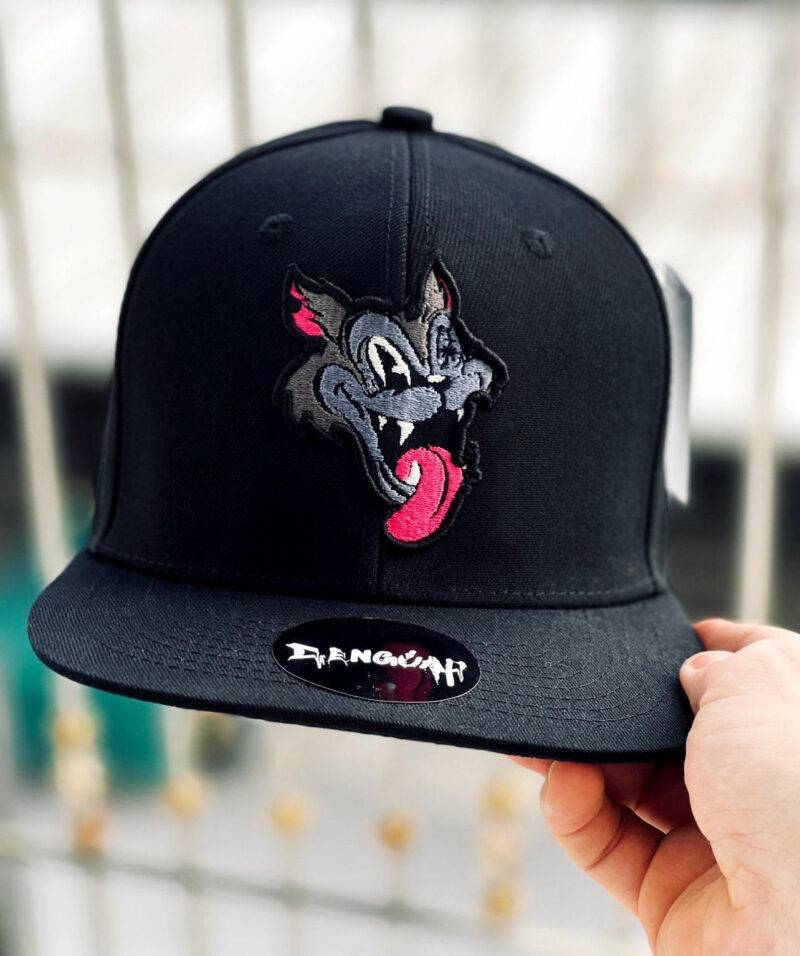 Crazy Wolf 3D Embroidered Snapback Cap - Image 2