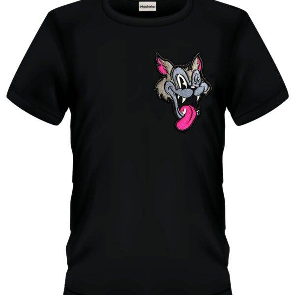 Crazy Wolf 3D Embroidered T-shirt