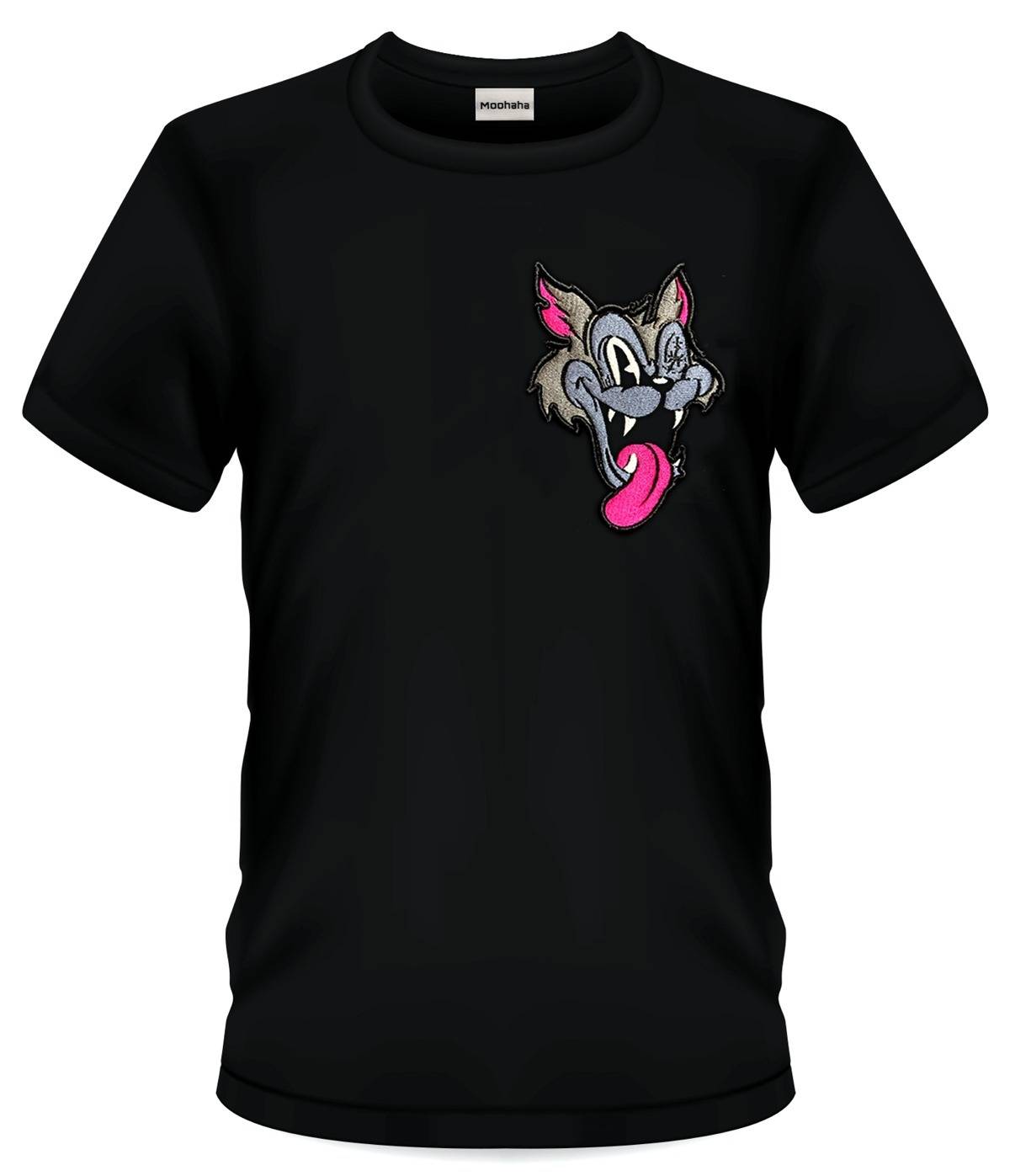 Crazy Wolf 3D Embroidered T-shirt