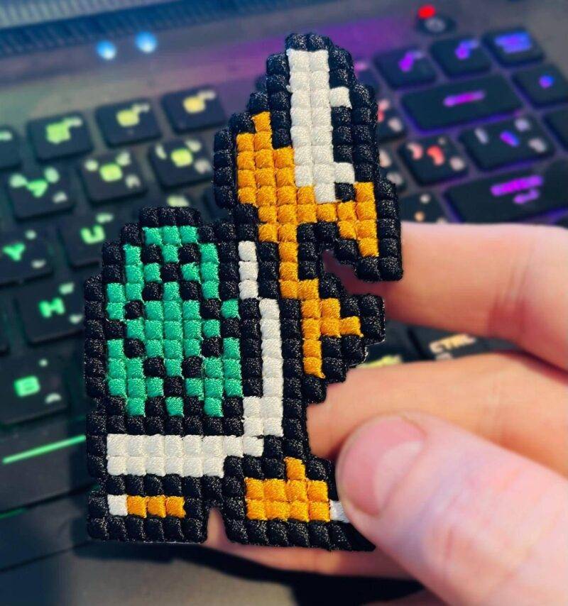 8bit Turtle Pixel 3D Embroidered Patch - รูปภาพ 2