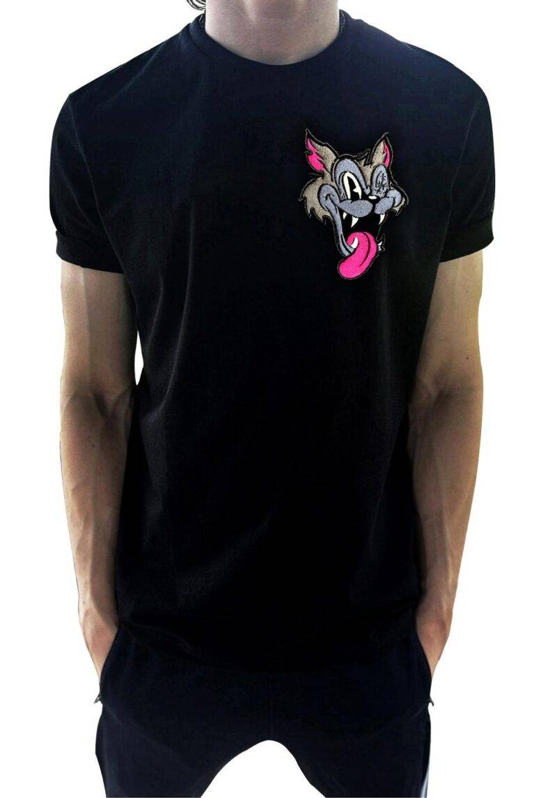 Crazy Wolf 3D Embroidered T-shirt - Image 2