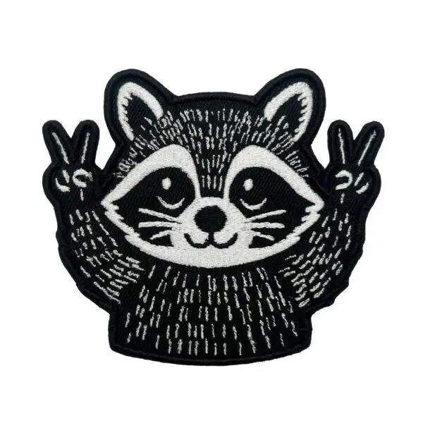 Raccoon Peace Premium Embroidered Patch