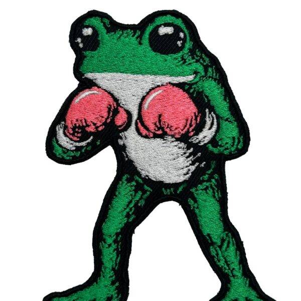 Green Boxer Frog Premium Embroidered Patch