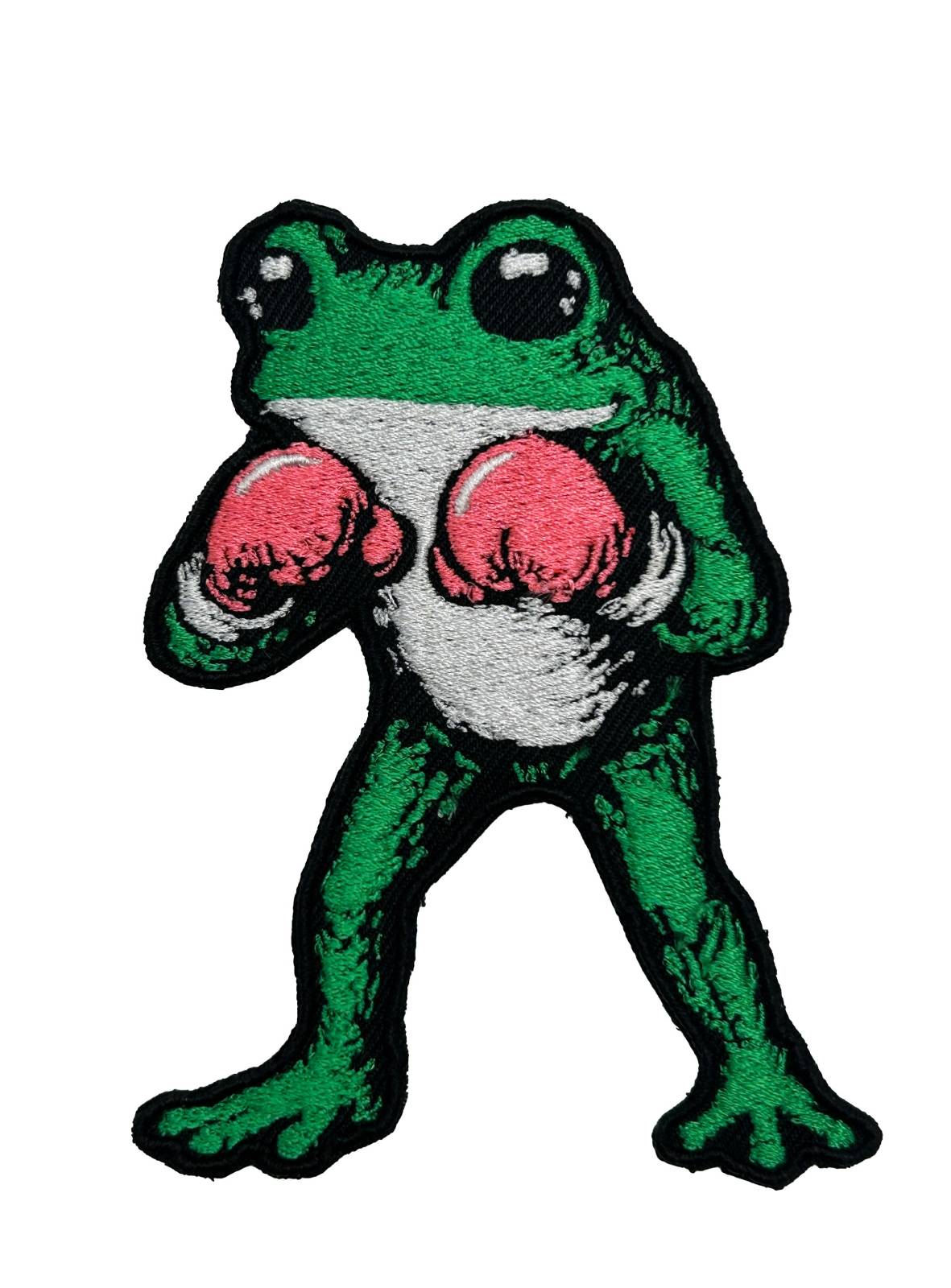 Green Boxer Frog Premium Embroidered Patch
