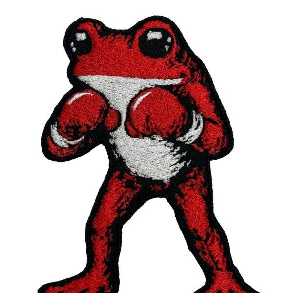 Red Boxer Frog Premium Embroidered Patch