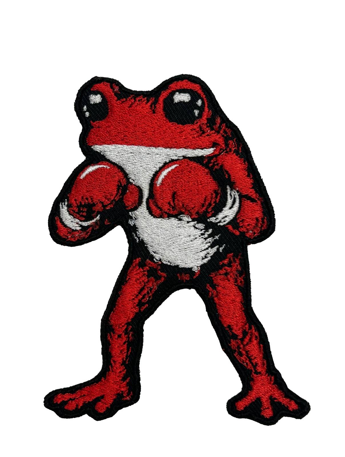 Red Boxer Frog Premium Embroidered Patch